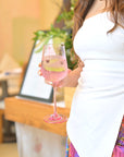 Peonies Pink Wine Glass