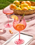 Designer goblet set in blush pink color for wedding gifting in India