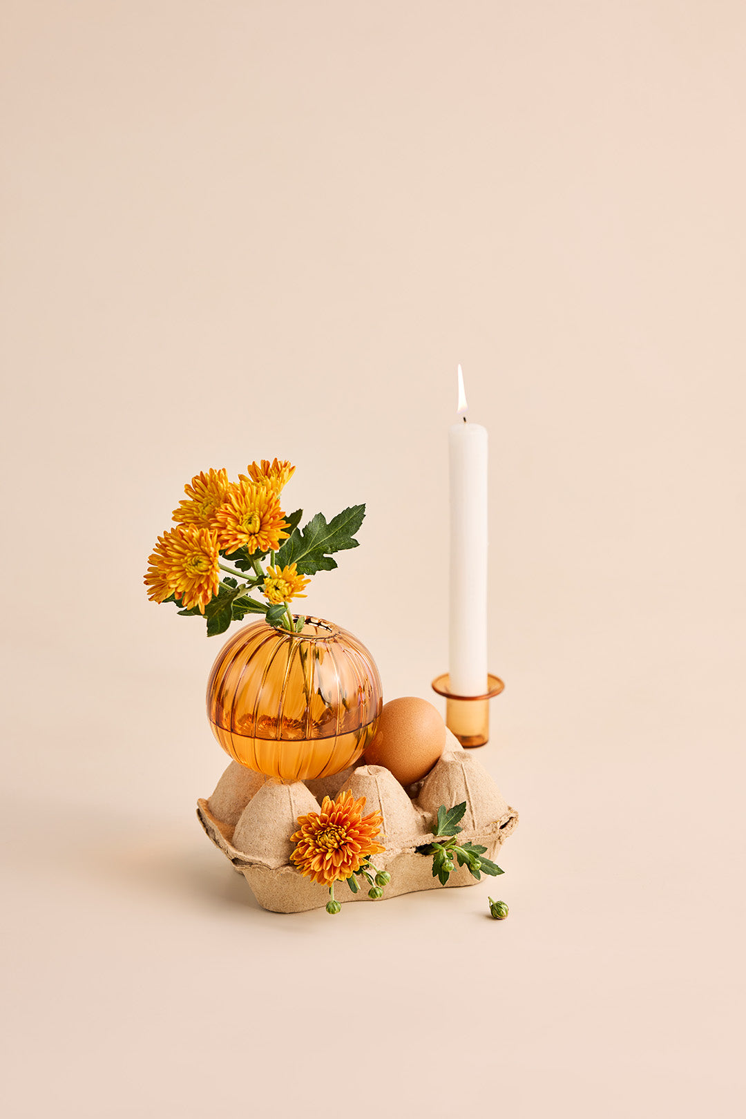 beautiful orange small vase for flowers