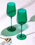 Emerald Green Wine Glass